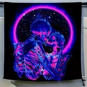 Neon Skeleton Lovers Tapestry